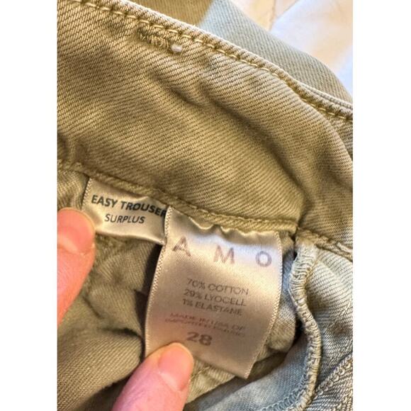 AMO Easy Trouser Straight Leg Chino Pants Crop Size 28 (khaki army surplus) - Picture 6 of 6